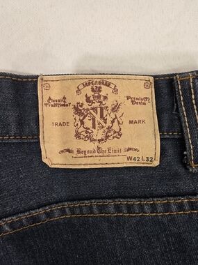 Beyond The Limit Straight Fit Denim Blue Wash Jeans Men W42 L32
